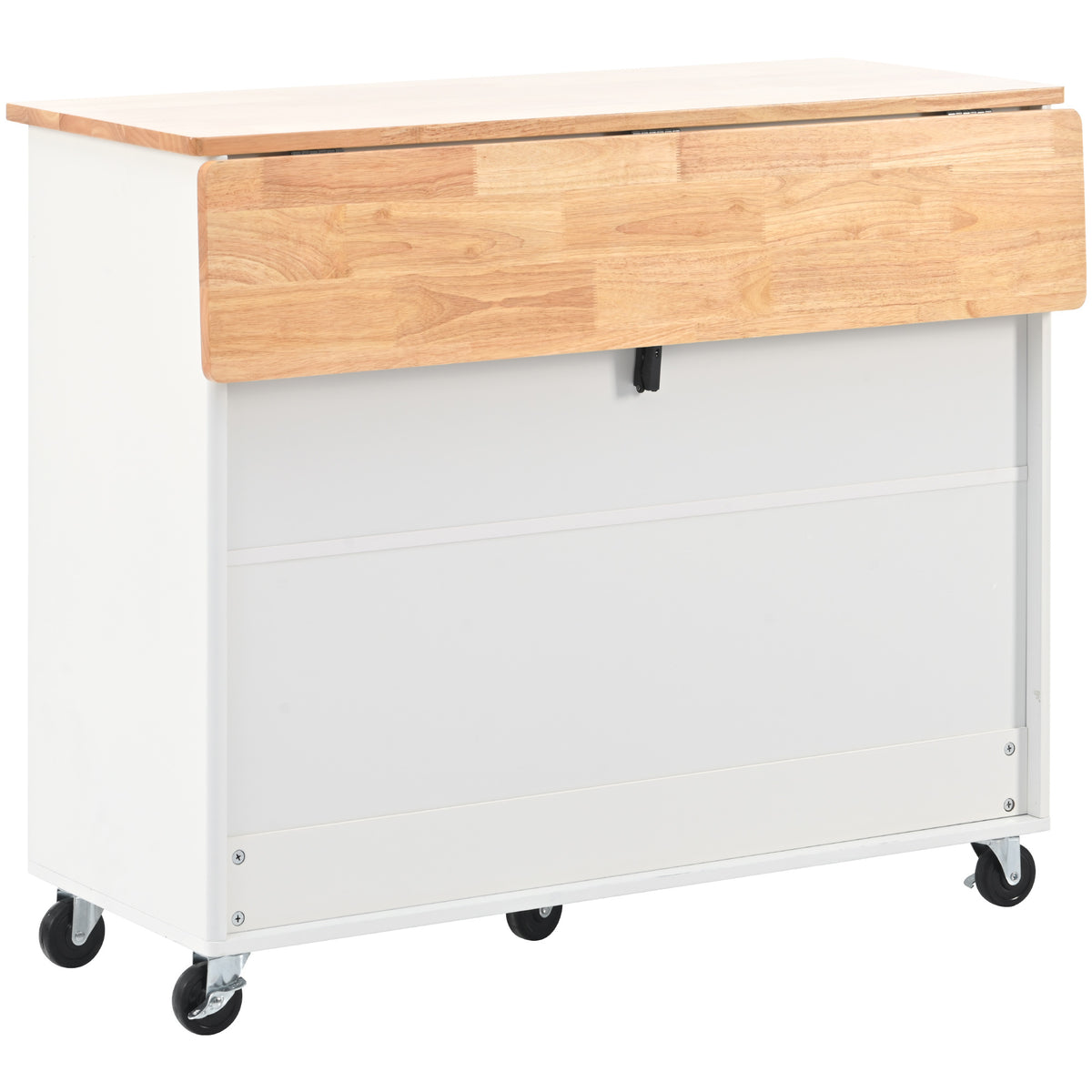 Kitchen Island with Drop Leaf, LED Light Kitchen Cart on Wheels with 2 Fluted Glass Doors and 1 Flip Cabinet Door, Large Kitchen Island Cart with an Adjustable Shelf and 2 Drawers (White) WF311171AAW-djyc