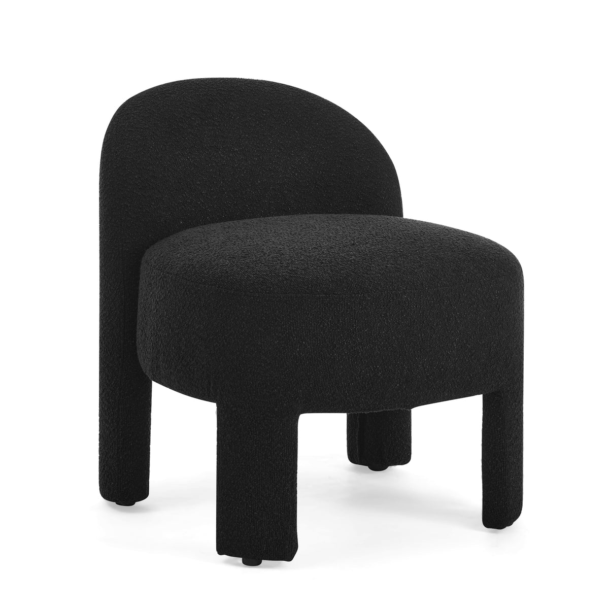 Hoop gauze lounge chair with soft cushion and backrest, need to be assembled, suitable for living room/bedroom/dining room -- BLACK(24.5"*28.75"*28.75") W487P207811-djyc