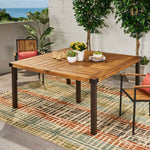 Modern Industrial Acacia Wood Dining Table – Stylish, Durable, and Spacious 66105-djyc