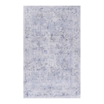MAVAL Blue Washable Rug 2' x 3' Doormat Rug (Blue+Cream, 2' x 3')-B189P189046