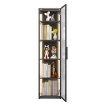 Single Glass Door Metal Storage Cabinet for Storing Photo Frames, Models, Handicrafts Display Cabinets with Removable Dividers and LED Light Strips, Suitable for Living Room, Study, and other places. W2385P152326-djyc