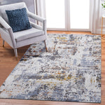 PAYAS Collection 8X10 Ivory / Blue / Abstract Area Rug-B189P183559