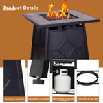 40,000 BTU Steel Propane Gas Fire Pit Table With Steel lid, Weather Cover W2029120084-djyc