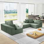 Modern Upholstered Sectional Sofa Couch Set,Modular 132" L Shaped Sectional Living Room Sofa Set With 6 Pillows,Free Combination Sofa Couch for Living Room,Bedroom W834S00314-djyc