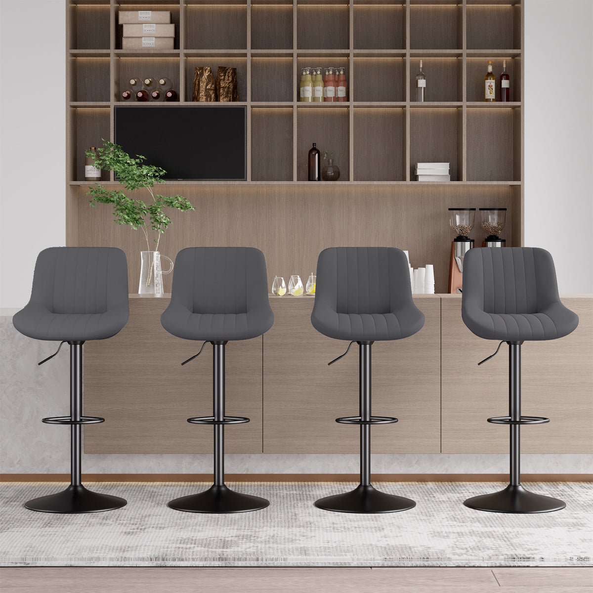 Modern Minimalist High-End Bar Stool: Premium Fabric & Waterproof FU01016-wz