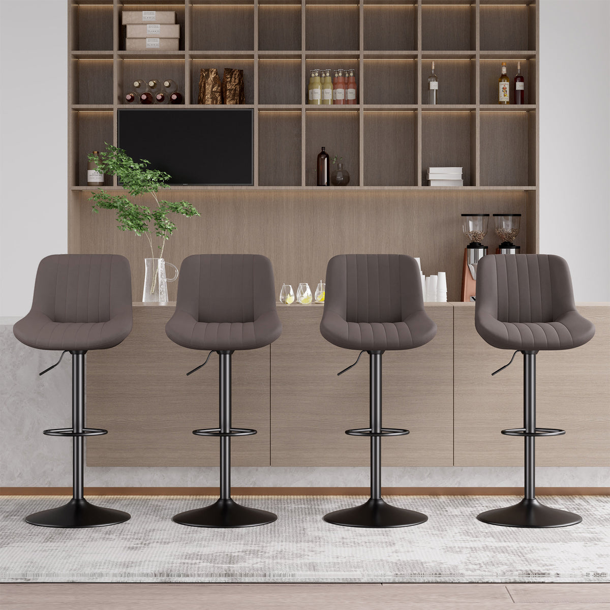 Modern Minimalist High-End Bar Stool: Premium Fabric & Waterproof FU01016-wz