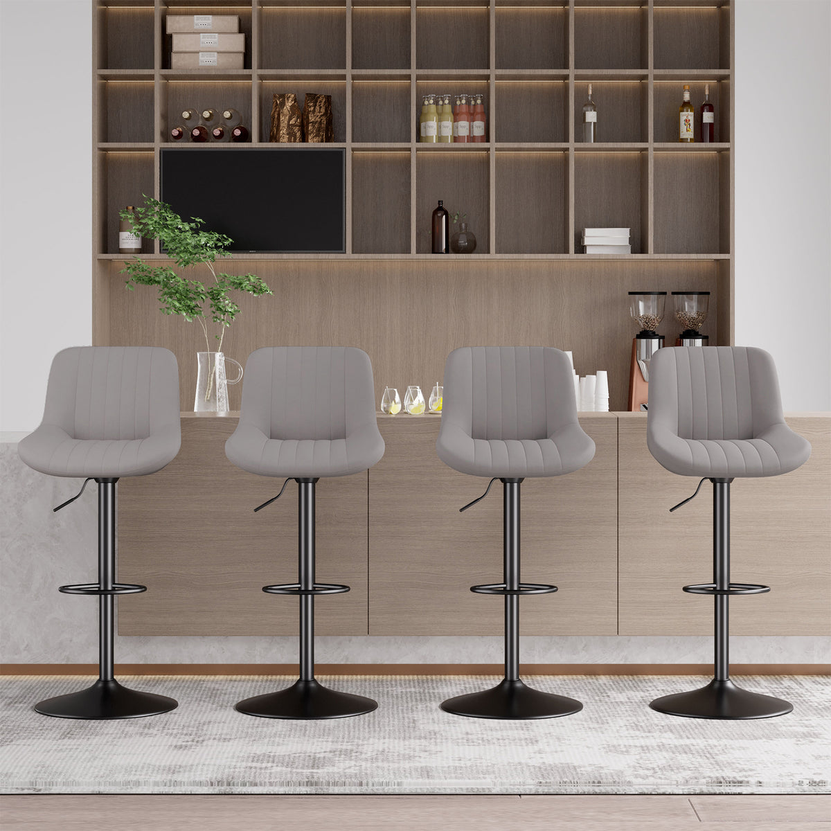 Modern Minimalist High-End Bar Stool: Premium Fabric & Waterproof FU01016-wz