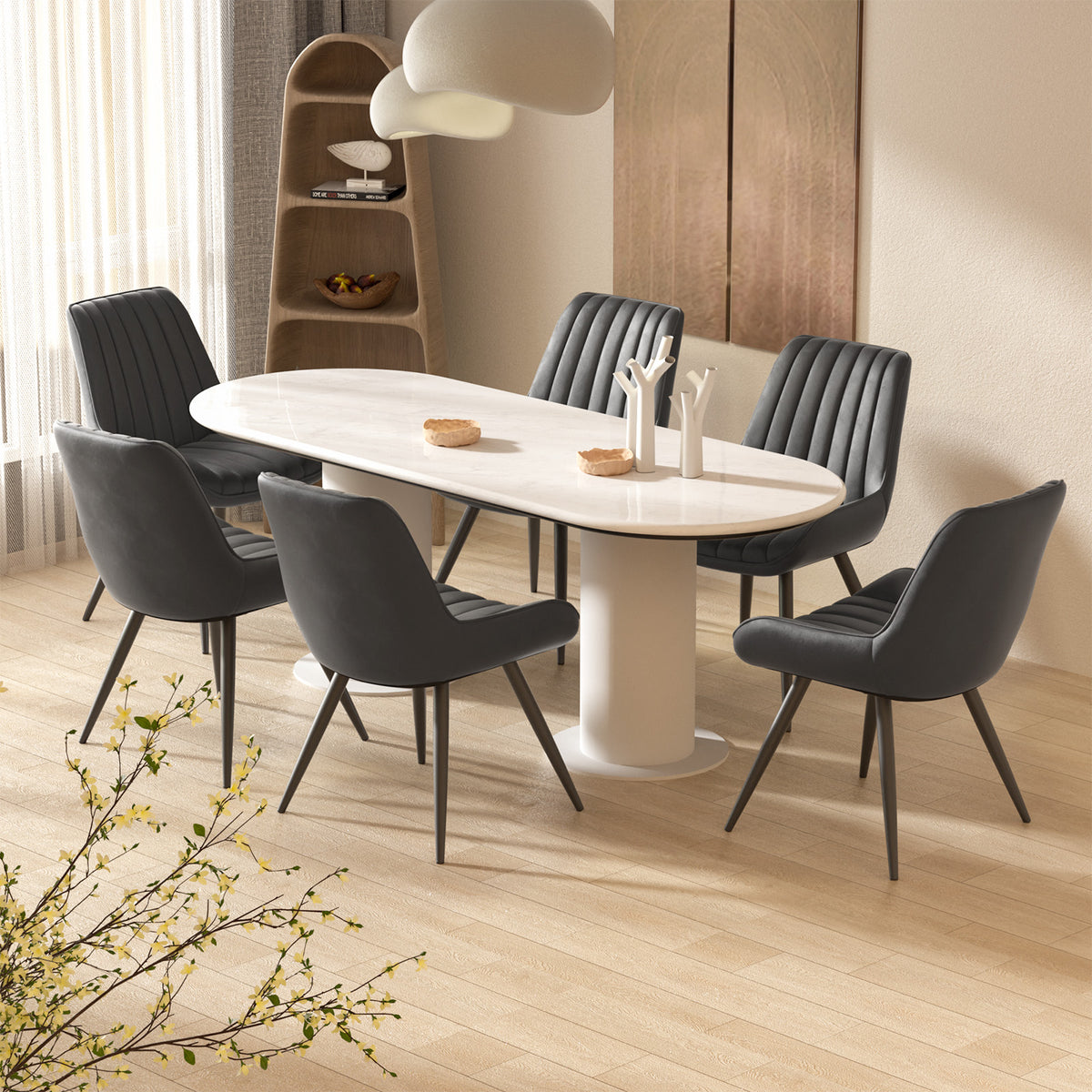 Modern Minimalist High-Back Dining Chair: High-Density Sponge Cushion & Ergonomic Design FU01043-wz