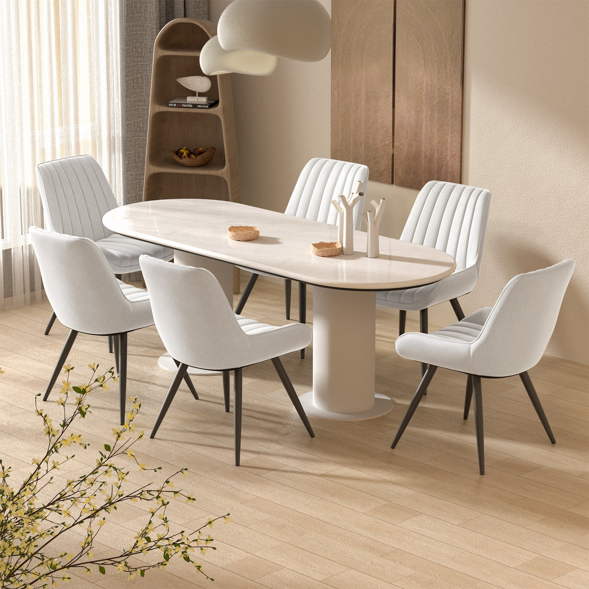 Modern Minimalist High-Back Dining Chair: High-Density Sponge Cushion & Ergonomic Design FU01043-wz