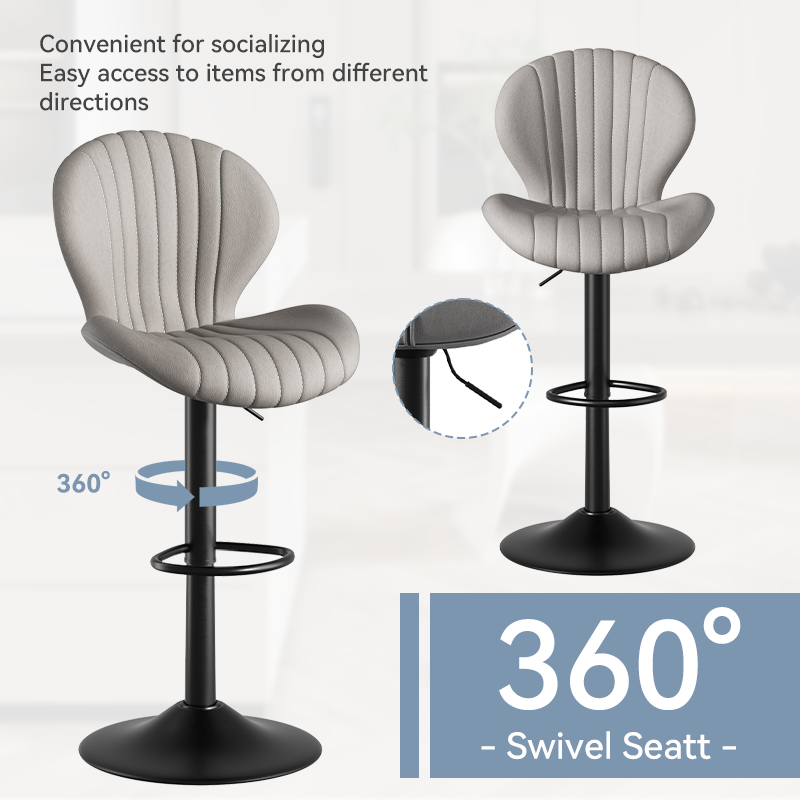 Modern Minimalist 360° Rotating Bar Stool: Resilient Foam & Ergonomic Design FU01023-wz