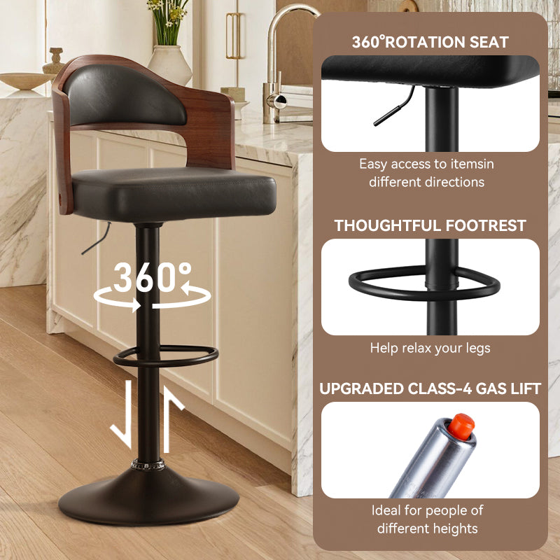 Modern Waterproof Bar Stool: High-Quality Metal Frame & 360° Swivel Seat FU01025-wz