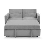 Loveseats Sofa Bed with Pull-out Bed, Adjsutable Back and Two Arm Pocket,Grey W48766862-djyc