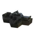 54''L Chenille Sponge single sofa,No Assembly Required,Fluffy Modern Sleeper Chair for Living room, Bedroom, Lounge and Projection Room W834P221047-djyc