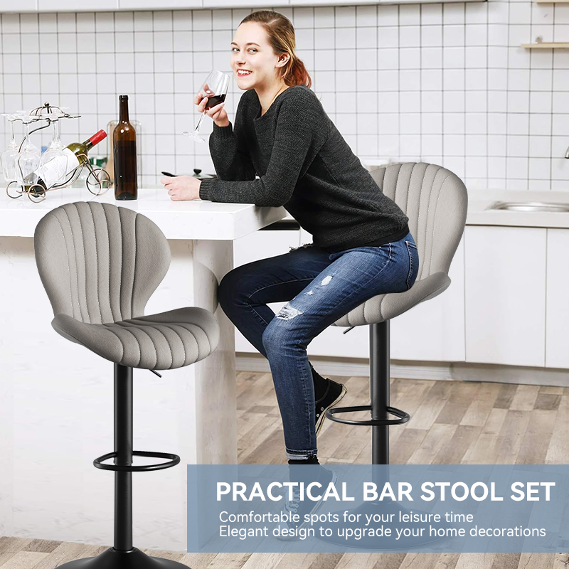 Modern Minimalist 360° Rotating Bar Stool: Resilient Foam & Ergonomic Design FU01023-wz