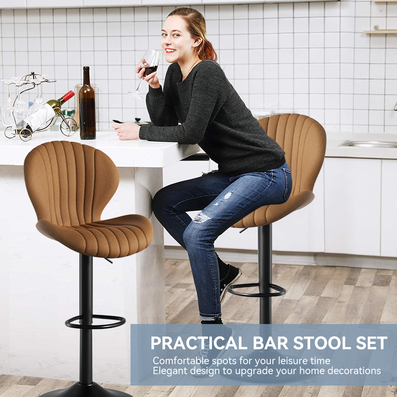 Modern Minimalist 360° Rotating Bar Stool: Resilient Foam & Ergonomic Design FU01023-wz