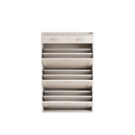 31.49 inches of white solid wood shoe cabinet, three-layer flip bucket shoe storage cabinet, simple and generous for a variety of home style white solid wood shoe cabinet W1278S00043-djyc