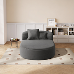 Modern Chaise Lounge Sofa Boneless Couch Sofa Bed Compression Sofa Couch with Two Supportive Pillows for Living Room, Gray-N719S002370E - 正方形修复