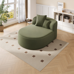 Modern Chaise Lounge Sofa Boneless CouchSofa Bed Compression Sofa Couch with Two Supportive Pillows for Living Room, Green-N719S002370F - 正方形修复