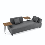 Linen Fabric 3 Seat Sofa with Two End Tables and Two Pillows, Removable Back and Armrest, Morden Style Upholstered 3-Seat Couch for Living Room W487139512-djyc
