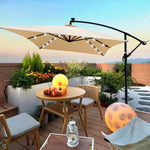 Rectangle 2x3M Outdoor Patio Umbrella Solar Powered LED Lighted Sun Shade Market Waterproof 6 Ribs Umbrella with Crank and Cross Base for Garden Deck Backyard Pool Shade Outside Deck Swimming Pool W656127030-djyc