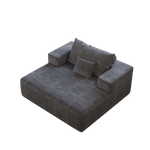 55-inch Chenille Sponge Sofa Lounge Chair,No Assembly Required,Fluffy Modern Sleeper Chair for Indoor Living Room Bedroom W834P221021-djyc