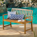 Farmhouse Acacia Wood Bench with Teak Finish for Outdoor Comfort and Style 57495.00ACA-djyc