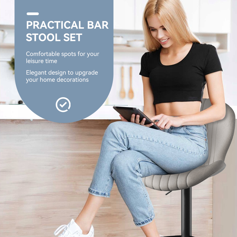 Modern Minimalist 360° Rotating Bar Stool: Resilient Foam & Ergonomic Design FU01023-wz