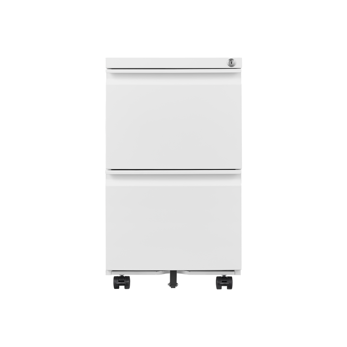 Metal 2 Drawers Mobile File Cabinet with Lock, Under Desk Office Steel Filing Cabinet, 25.6''H Legal/Letter Size Files Storage Cabinet,White W1247125572-djyc