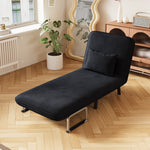 31.5″ Convertible Chair Bed, Tri-Fold Sofa Bed with Adjustable Backrest & Pillow, Leisure Chaise Lounge Couch with Sturdy Steel Frame for Home & Office, Comfortable Sleeper Chair black W1767P220577-djyc