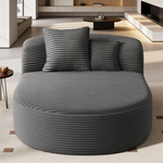 Modern Chaise Lounge Sofa Boneless Couch Sofa Bed Compression Sofa Couch with Two Supportive Pillows for Living Room, Gray-N719S002370E - 场景图