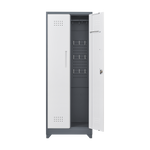 Metal Storage Cabinets, Cleaning Tool Cabinet with Locking Door, Tall Broom Tool Organizer and Storage, Large Storage Cabinet for Kitchen, Pantry, Office, Shop W328P193782-djyc