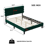 Queen Bed Frame with Headboard,Sturdy Platform Bed with Wooden Slats Support,No Box Spring,Mattress Foundation,Easy AssemblyGreen W1793140484-djyc
