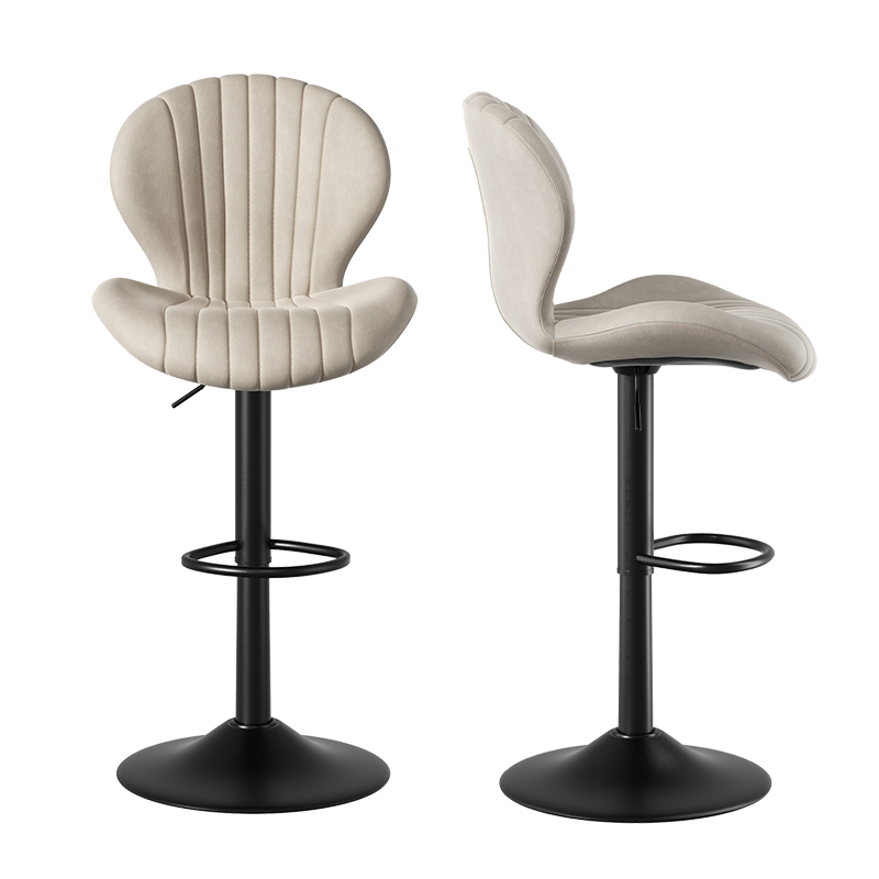 Modern Minimalist 360° Rotating Bar Stool: Resilient Foam & Ergonomic Design FU01023-wz