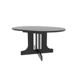 Dining Table for Farmhouse Kitchen 59x43 Inch Expandable Oval Table Top with Removable Leaf Trestle X Shaped Base Black W1347P202405-djyc