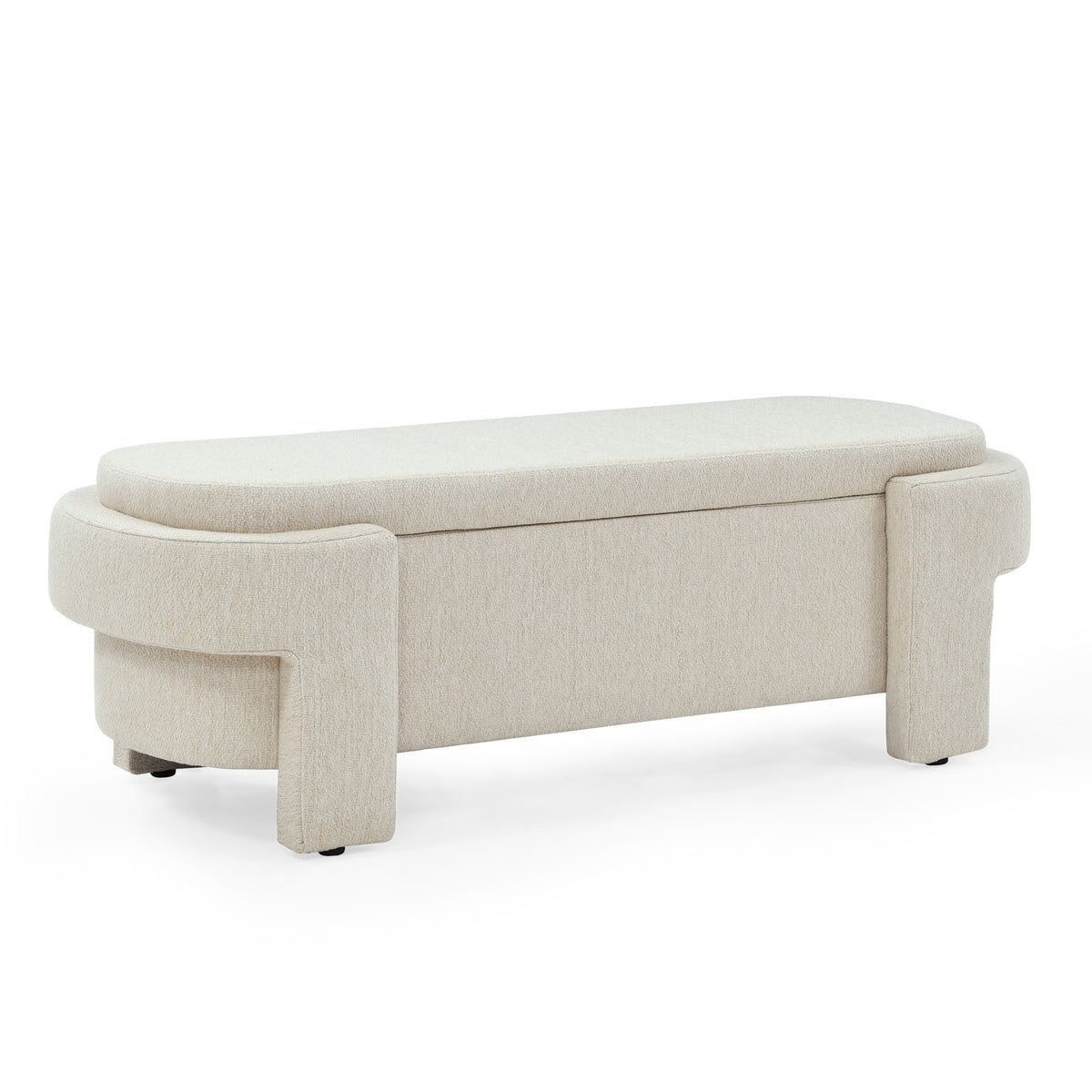 Linen Fabric Upholstered Bench with Large Storage Space for the Living Room, Entryway and Bedroom,Beige,( 51.5''x20.5''x17'' ) W48790040-djyc