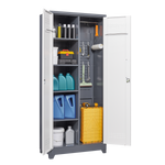 Metal Storage Cabinets,Cleaning Tool Cabinet with Locking Door, Tall Broom Tool Organizer and Storage, Large Storage Cabinet for Kitchen, Pantry, Office, Shop W328P193781-djyc