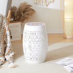 Boho-Inspired Mosaic Side Table – Elegant Ceramic Tile Top & Durable Iron Frame for Indoor/Outdoor Use N770P182376W-djyc
