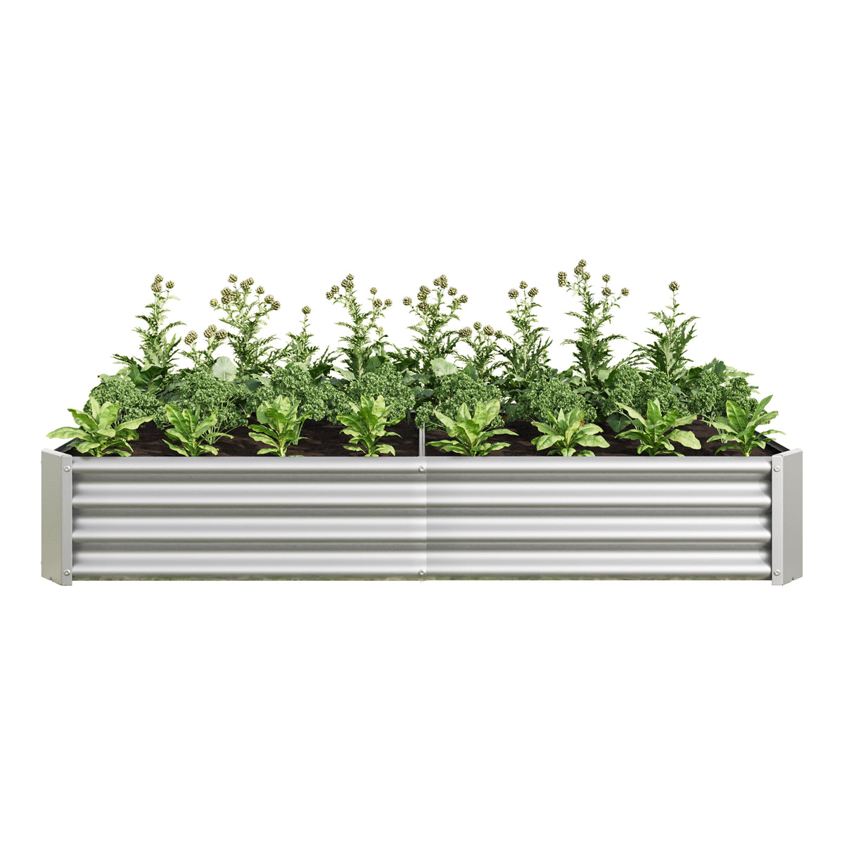 Raised Garden Bed Outdoor, 6×3×1ft , Metal RaisedRectangle Planter Beds for Plants, Vegetables, and Flowers - Silver W84091004-djyc