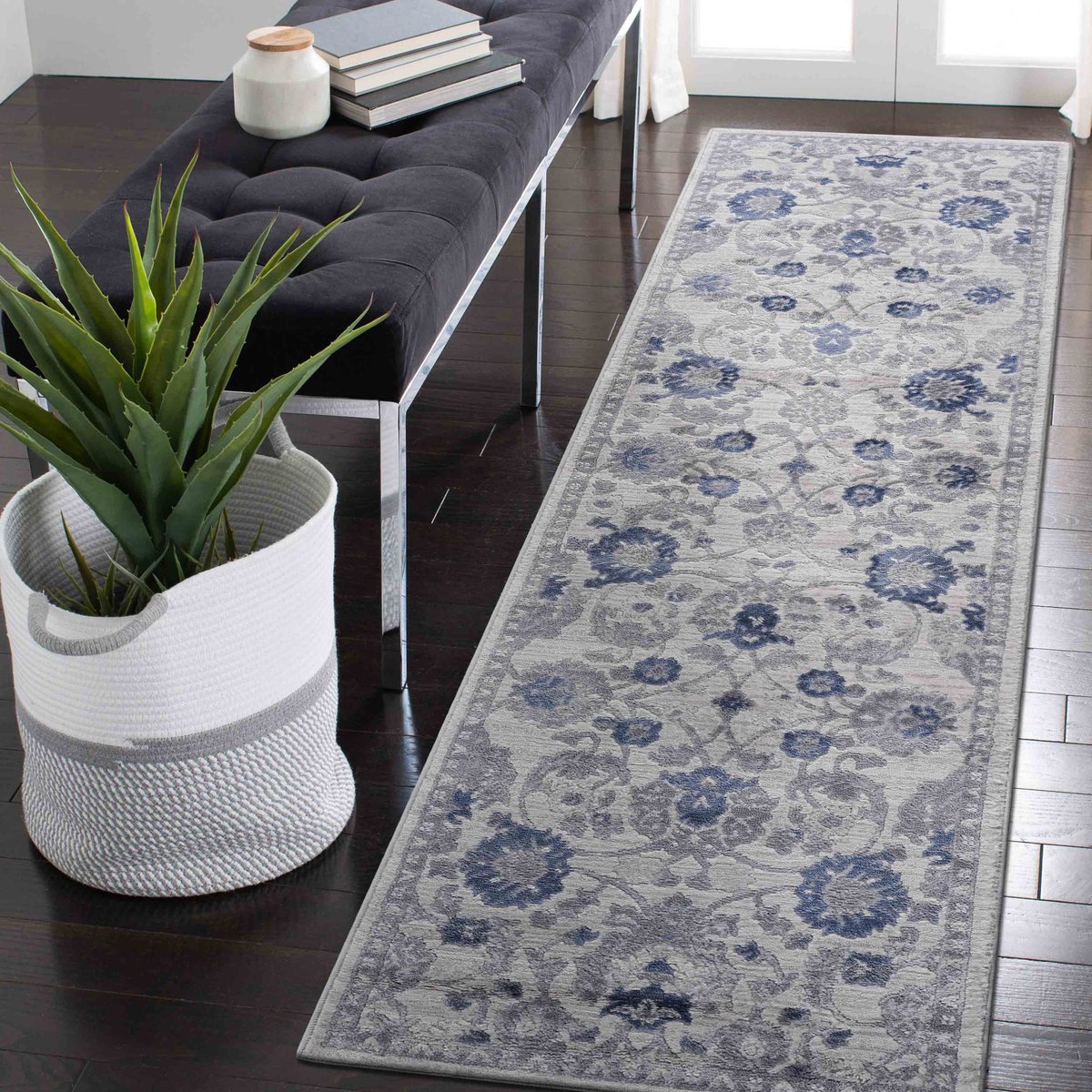 MARFI Collection 2X8 Blue / Silver / Oriental Runner Rug-B189P183518
