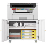 Office furniture Copier Cabinet white 2 door steel copier stand mobile pedestal file Printer Stand W124757932-djyc