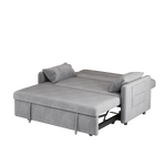 Sofa Pull Out Bed Included Two Pillows 54" Grey Velvet Sofa for Small Spaces W1278125091-djyc