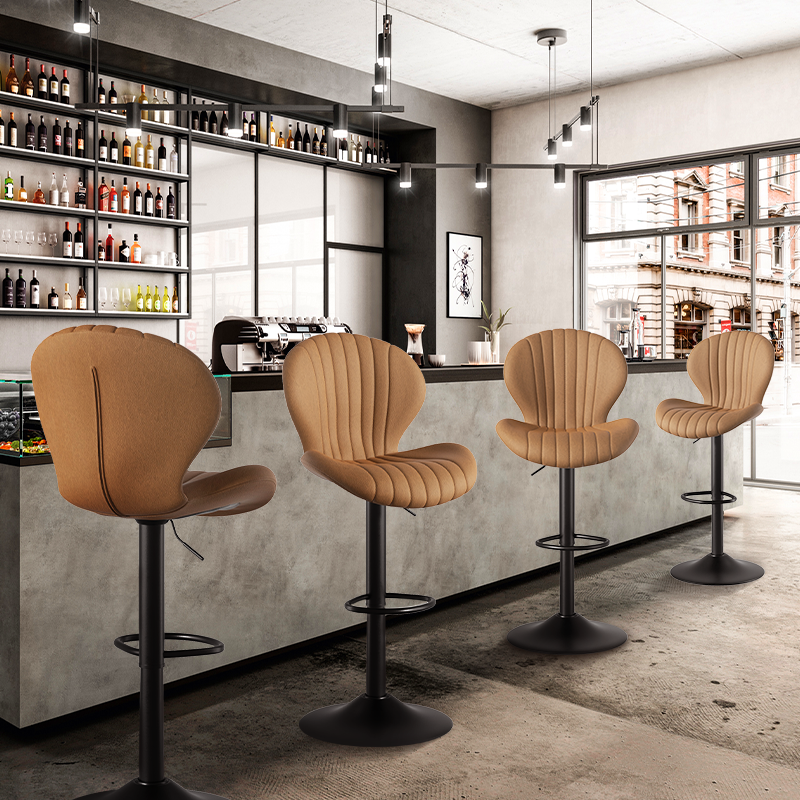 Modern Minimalist 360° Rotating Bar Stool: Resilient Foam & Ergonomic Design FU01023-wz