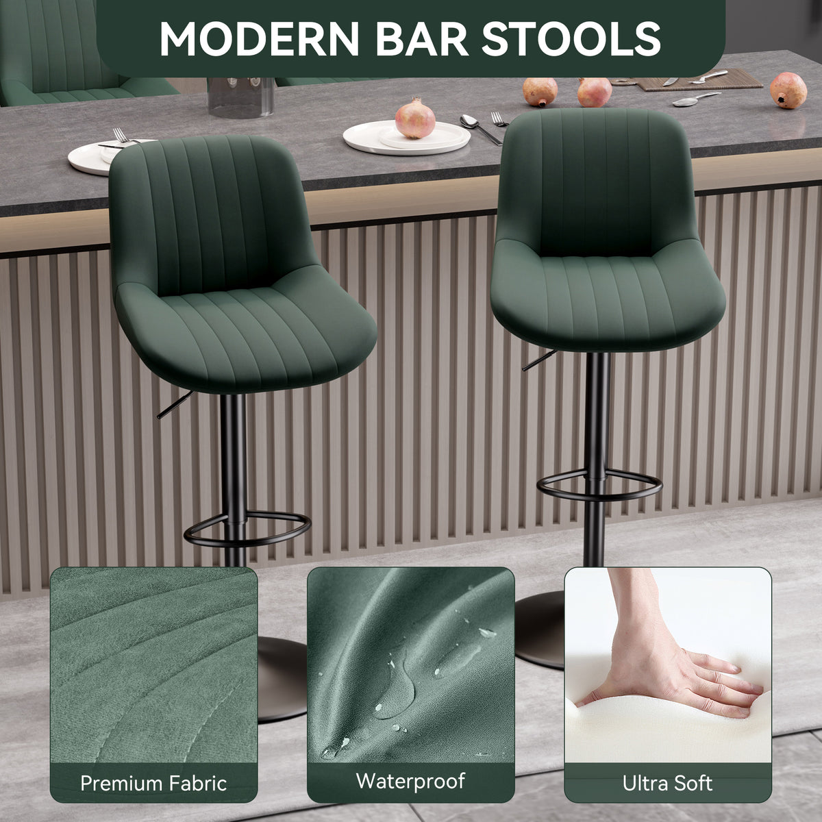 Modern Minimalist High-End Bar Stool: Premium Fabric & Waterproof FU01016-wz