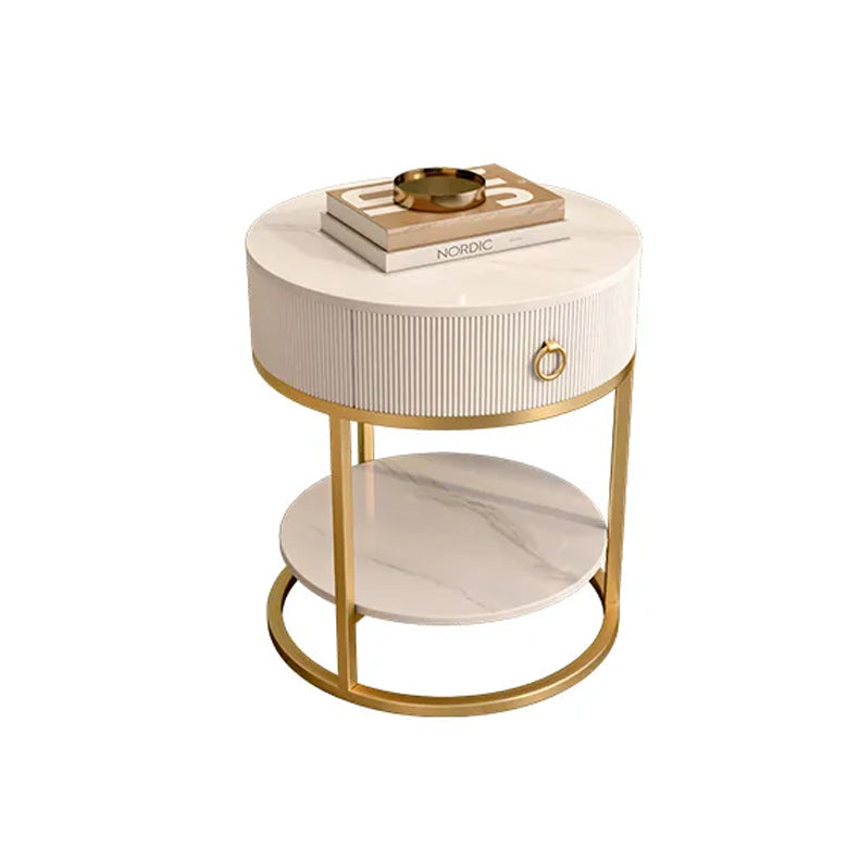 Luxurious Ceramic Sintered Stone Tea Table with Golden Accents - Modern Elegance for Your Living Room fel-2442