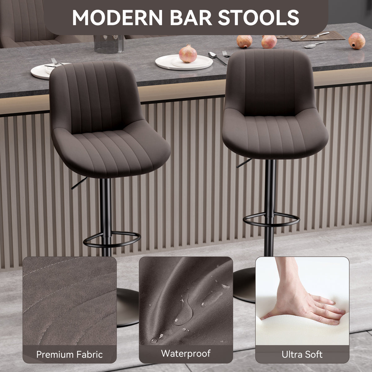 Modern Minimalist High-End Bar Stool: Premium Fabric & Waterproof FU01016-wz