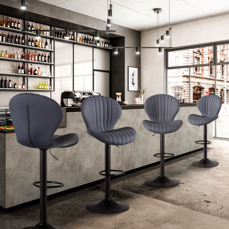 Modern Minimalist 360° Rotating Bar Stool: Resilient Foam & Ergonomic Design FU01023-wz