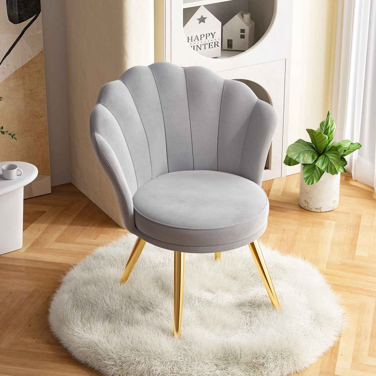 Premium Velvet Accent Chair：Soft Cushion&Adjustable Foot FU01058-wz