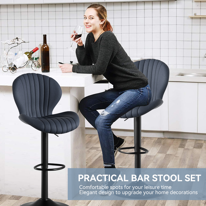 Modern Minimalist 360° Rotating Bar Stool: Resilient Foam & Ergonomic Design FU01023-wz