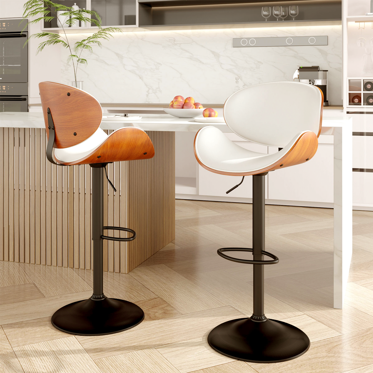 Modern Minimalist Adjustable Bar Stool: 360° Swivel & Waterproof Cushion FU01049-wz