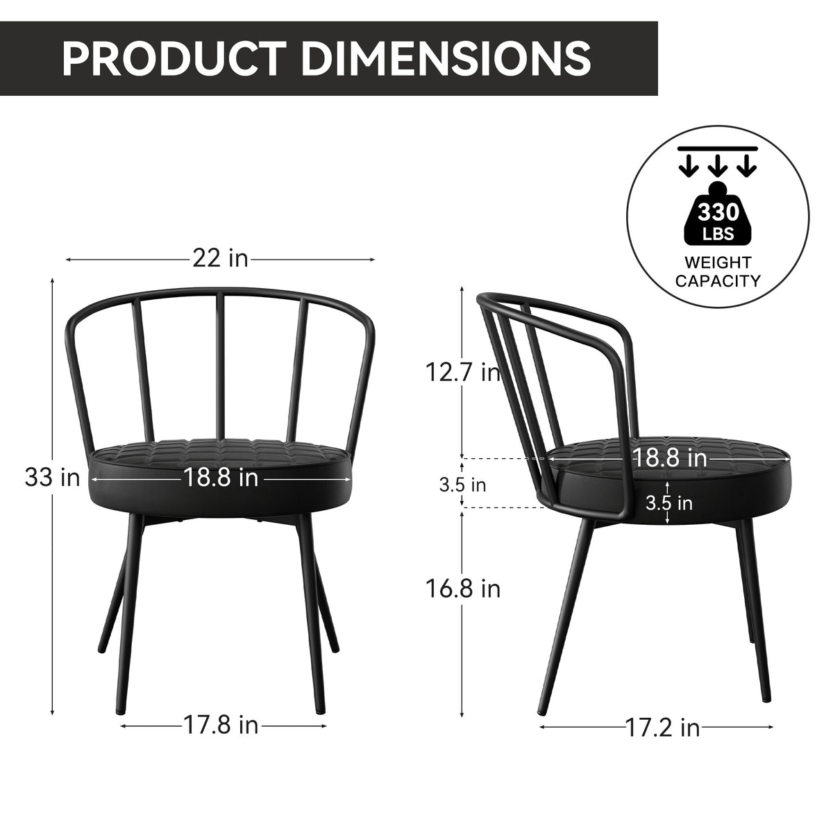 Modern Comfortable Metal Frame Chair: Ergonomic Cambered Back & Durable Waterproof Leather FU01070-wz